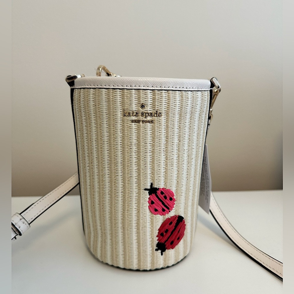 Kate Spade Ladybug Straw Bucket Bag
